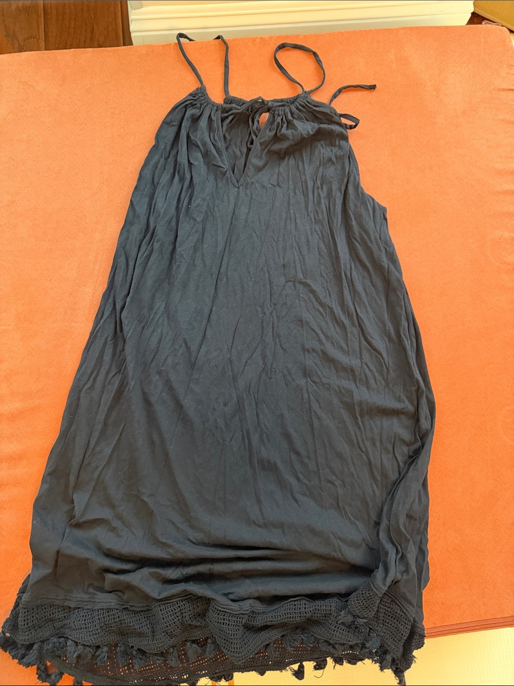 Michael Stars Black Tie-Shoulder Cover up  Dress